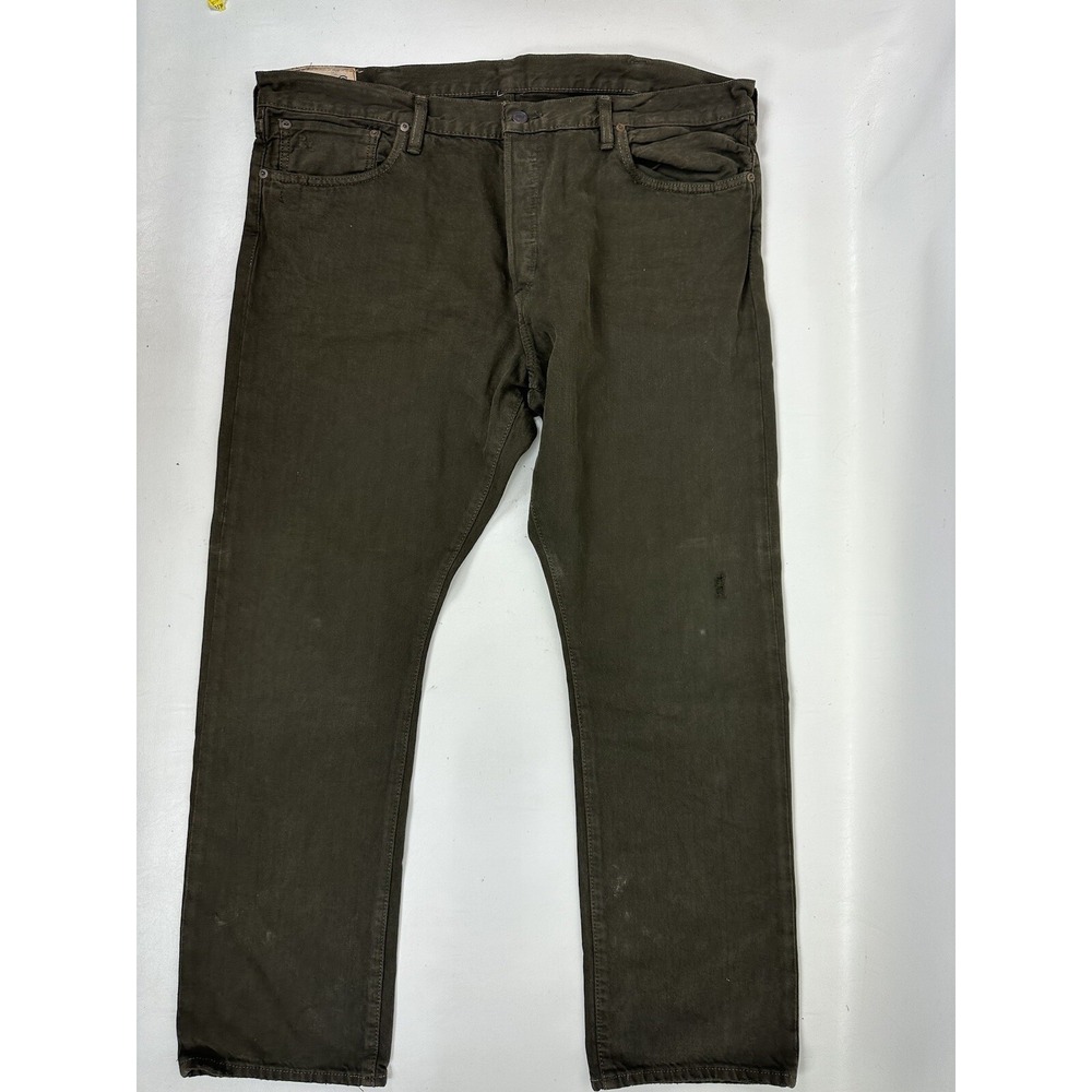 Polo Ralph Lauren‎ 625 Jeans Forester Green Button Fly Size 40 x 30 Distressed